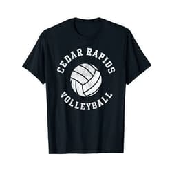 Cedar Rapids Volleyball Classic Retro Team Gear Cedar Rapids Volleyball Retro Distressed Team VB Graphic T-Shirt