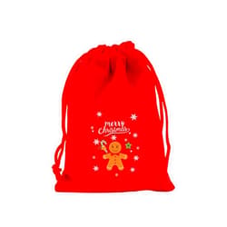 SUMILUOCHEN Red Christmas Drawstring Bag - Reusable Velvet Present Storage for Xmas Gifts - Party Favor Bag 7.8x11.8inch (Style 2)
