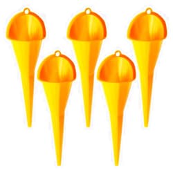Ousyaah Kovake Plastic Funnel (5-Pack), Spill Saver Multi-Purpose Funnel, QuickFill Funnel, Suitable for Filling Bottles, Transferring Oils, Liquid and Fluid (Yellow)