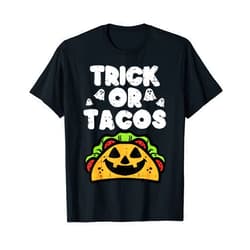 Halloween Shirts For Women Men Kids Boys Girls Halloween Trick Or Tacos Mexican Food Costume Men Women Kids T-Shirt