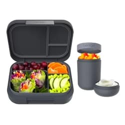 Bentgo® Modern Bento-Style Lunch Box Set With Reusable Snack Cup (Dark Gray)