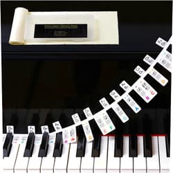 Myvikcar Removable Piano Keyboard Notes Labels,Piano Keyboard Stickers,Piano Key Stickers for Beginner 88/76/61/54/49/37 Key, Made of Reusable Silicone Comes with a Dust Cover and Box(Rainbow)