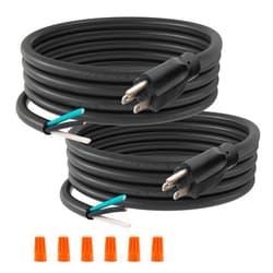 FIRMERST 12 Gauge 10 feet 3 Prong Power Cord Replacement with Three Screw Terminal, NEMA 5-15P, 2 Packs