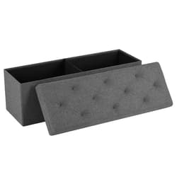 DUMOS 43in Foldable Storage Ottoman Bench, Storage Chest, Ottoman Bench Foot Rest Stool with Padded Seat, Bedroom Bench with Storage for Living Room, Support 660lbs