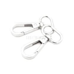 CRAFTMEMORE Snap Hook Swivel Push Gate Lobster Clasps Fashion Clips Purse Making FS10 Pack of 10 (Silver, 3/4 Inch)
