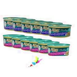Generic Fancy Feast (6) Chicken Florentine & (6) Chicken Primavera Wet Cat Food Variety Bundle; 12 cans Total with a Small Mouse Toy