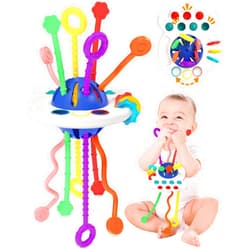 Yetonamr Baby Sensory Montessori Toys for 6-12-18 Months, Silicone Teething Toys, Toddler Easter Basket Stuffers Birthday Gift Travel Toy for 1 2 Year Old Boy Girl Infant 8 9 10 Months Old