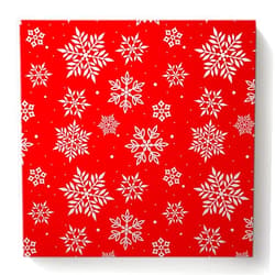 Savannan DIY Paint by Numbers, Christmas Winter Decoration White Snowflake Geometric Pattern Red Framed Canvas Acrylic Painting Kit Drawing Paintwork for Adults Kids Beginner, 16