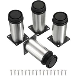 MIDOGAT 4 PCS Stainless Steel Furniture Legs Replacement Legs Adjustable Legs for Coffee Table Sofa Chair (4 Inch)