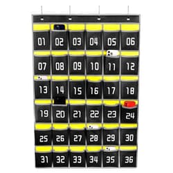 Loghot Numbered Classroom Sundries Closet Pocket Chart for Cell Phones Holder Wall Door Hanging Organizer (36 Pockets Black)