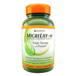 MigreLief+M, Nutritional Support for Menstrual Migraine Sufferers, 60 Caplets