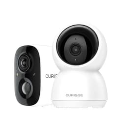 CURISEE Cameras for Home Security Outside- WiFi Surveillance Indoor/Outdoor, Security Cameras with Two-Way Audio, Clear Night Vision, Cloud/SD Storage
