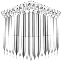 Leinuosen 50 Pcs Bulk Diamond Pens with Crystal Bridal Shower Gifts Metal Bling Ballpoint Pens with Black Ink for Bridal Shower Wedding Party Office School(Silver)