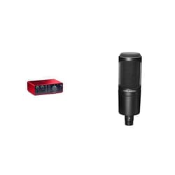 Focusrite Scarlett 4i4 4th Gen USB Audio Interface & Audio-Technica AT2020 Cardioid Condenser Studio XLR Microphone, Ideal for Project/Home Studio Applications,Black