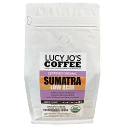Lucy Jo's Coffee, Organic Sumatra, Low Acid, Dark Roast, Ground, 11 oz.