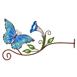 Sunset Vista Designs 94066 Party Metal Fence Ornament Mounted Garden Décor, 15.5-Inch, Butterfly