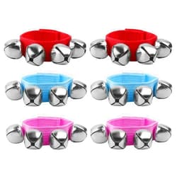Edaick 6 Pcs Christmas Band Wrist Bells Wrist and Bells Musical Rhythm Toys,Wrist Bells Foot Bells Ring Toy Instrument Percussion Toy for Kids