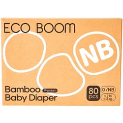 ECO BOOM Diapers, Viscose from Bamboo Diapers, Natural Soft Disposable Nappies for Infant, Size 0 Suitable for up to 7 lbs (Newborn - 80 Count)