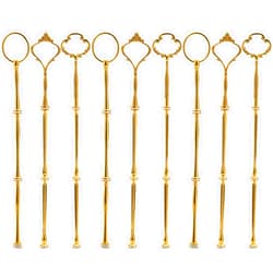 Tosnail 9 Sets 3 Tier Cupcake Stand Fittings, Cake Stand Hardware, Dessert Serving Trays Support Rod, Tiered Resin Plates, Crafts Making and Decoration - Gold