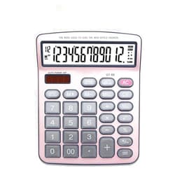 ELEAUTO Standard Function Electronics Desktop Calculators,Big Button 12 Digit Large LCD Display,Dual Power Office Calculator (Rose Golden)