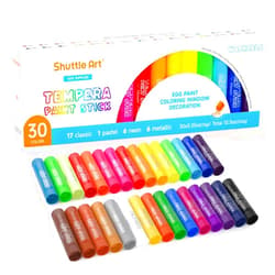 Shuttle Art Tempera Paint Sticks - 30 Solid Colours - Quick Drying - Works Great on Paper, Wood, Glass, Ceramic, Canvas