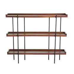 KIRANDY Solid Wood Bookshelf Display Rack, Floor-to-Ceiling Simple Living Room Rack, Retro Partition Multi-Layer Bookcase Shelf (Color : L80-W30-H100cm 3layer)