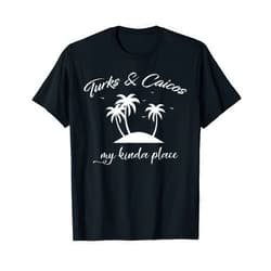 Turks and Caicos Bright Sunny Summer Beach Apparel Turks and Caicos Sunny Summer Palm Trees Caribbean Sea T-Shirt
