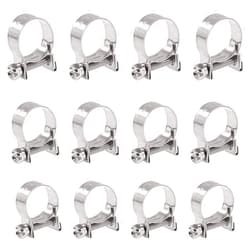 Rustark 12 Pcs Hose Clamp Adjustable Range 16-18mm Mini Fuel Line Pipe Clamps 304 Stainless Steel Hose Clips for Plumbing Automotive and Mechanical (16-18mm)
