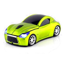 Ai5G Mice Ai5G Race Car Mouse Wireless Sports Car Shaped Mouse 2.4GHz LED Light Shining Surface Decoration Desktop Laptop Computer Mouse Optical Mice (Green)