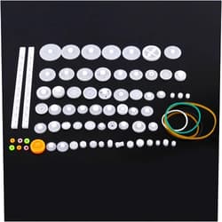 KELFEEAO Plastic Motor Gears Set, DIY Robot Gear Kit Plastic Gear Wheel Set Pulley Belt Worm Gears Set Small Motor for Toy DIY Parts(75kinds)