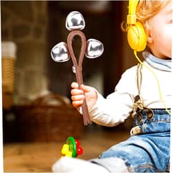 Srliya 3 Bells Jingle Handbell Shaker Bell Ring Kids Music Educational Toys Percussion Instruments
