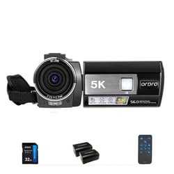 ORDRO 5K Video Camera Camcorder WiFi Night Vision Vlogging Camera for YouTube, 4K Camera 56MP 18X Digital Zoom Video Camera with Remote Control, 32G SD Card & 2 Batteries