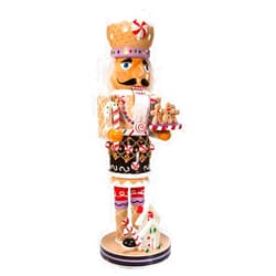 Kurt S. Adler Kurt Adler 16-Inch Wooden Gingerbread Christmas Nutcracker (Color May Vary),Brown/Beige
