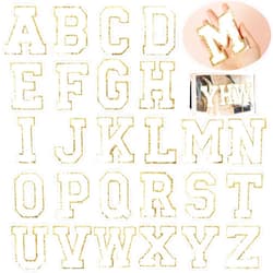 NICEVINYL Patches Letter Chenille for Clothing White: NICEVINYL Self-Adhesive 3inch Fuzzy Varsity Letters Stick on Patches 26Pcs