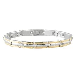 Sabona Ladies Magnetic Link Bracelet Two Tone, Gold/Silver, Small/Medium Two-Tone
