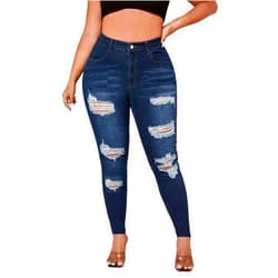 1826 Jeans Jack David Jack David Womens Plus Size Denim Skinny Jeans Destroy Stretch Ripped Distressed Pants