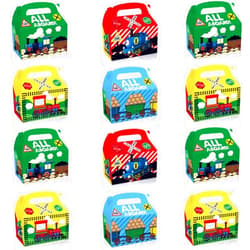 ATSMOICY 12 PCS Railroad Train Favor Gift Boxes,Crossing Railway Steam Train Birthday Party Supplies Decoration Party Favor Goodie Candy Treat Gift Box