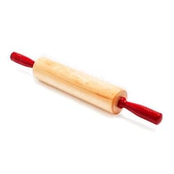 Fletchers' Mill Rolling Pin with Handles, Maple/Cinnabar - 12 inch, Professional Rolling Pins for Baking, Pasta, Pie, Cookie Dough, MADE IN U.S.A.