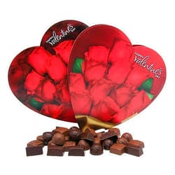 Wowser Valentine’s Day Candy Dozen Rose Designed Heart Shaped Box, Assortment of Chocolate Truffles, Valentine Gifts, Presents for Loved Ones, 2 Pack, 6 Ounces