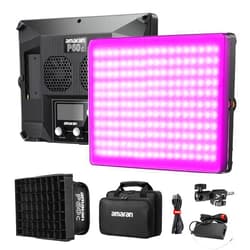 Aputure Amaran P60C RGBWW Video Panel Light,Color Temperature 2500K-7500K,60W,CRI95+/TLCI 96+,5900lux@1m,10 Light Effects,with Softbox,Support App