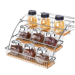XLTFUC 3 Tier Pull-Out Cabinet Organizer,Kitchen Shelf Lifting Basket,Retractable to Save Space,Suitable for Kitchen,Bar,Cafe Cabinet and Pantry,Load Bearing 15kg (Size : 29x30x26cm)