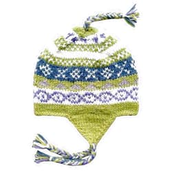 THE COLLECTION ROYAL Woolen Fleece Lined Fair Isle Knitted String Ear Flap Beanie Sherpa Christmas Beanie Hat