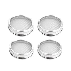 Novolege Mason Jar Sprouting Lids To Grow Fresh And Healthy Sprouts, Stainless Steel Wide Mouth Mason Jar Lids Are Recyclable And Eco-Friendly Sprouting Lids (4pc)