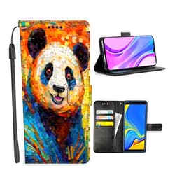 DAFEI Wallet Case for Moto One One Pro One Vision One Hyper One Fusion Plus with Panda-AZ204 Design PU Leather Flip Folio Kickstand