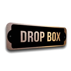 Deca Moda Drop Box Door Sign, Signs for Business, Door Signs, Drop Box Door Signs, Drop Box Door, Copper Finish, 9 x 3 inches