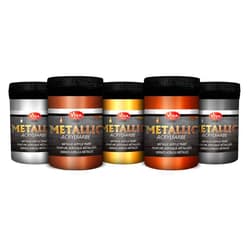 Viva Decor® Metallic Acrylic Paint (Silver, Silver Grey, Gold, Bronze, Copper, 5 x 100 ml) Glamorous Acrylic Paint with Metallic Effect, Also as Pouring Acrylic Paint Set Metallic - Made in Germany