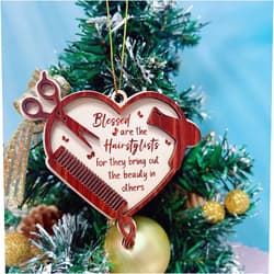 BEETHIS Hairdresser Gifts for Women, Hairdresser Christmas Ornaments, Hair Stylist Gifts, Hair Stylist Ornaments for Christmas Tree, Hairstylist Ornaments, Gifts for Hairdressers Female, Blessed Hairstylists