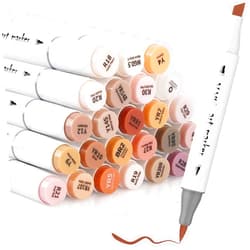 SFAIH Skin Tone Alcohol Marker Set - 25 Dual-Tipped Brushes for Art, Drawing, and Coloring - Fast-Drying, Blendable Ink Marks on Paper, Plastic, Metal, and Other Surfaces