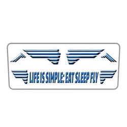 Makoroni Life is Simple EAT Sleep Fly Aviation Pilot, CAR Magnet-Magnetic Bumper Sticker, DesM42