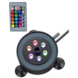 Pawfly Aquarium Air Bubble LED Light Fish Tank Underwater Multi-Colored Bubbler Light Aquarium Air Stone Disc with 4 Lighting Modes and Strong Remote Control (Pump & Remote Battery Not Included)
